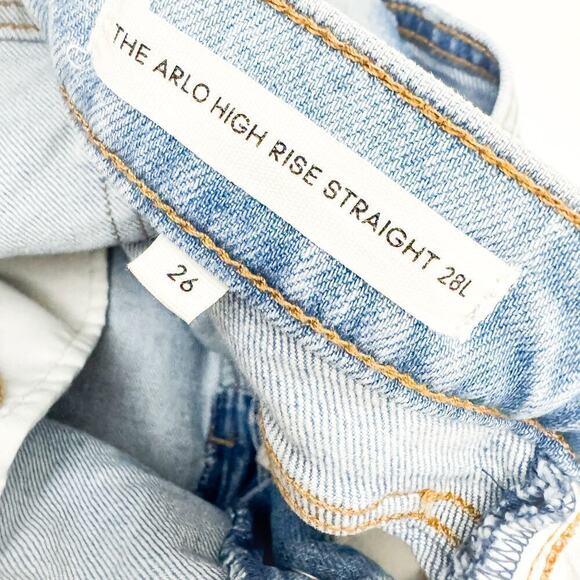 Denim Forum The Arlo High Rise Straight Light Wash Denim Jeans Size 28L x 26 - Picture 4 of 8